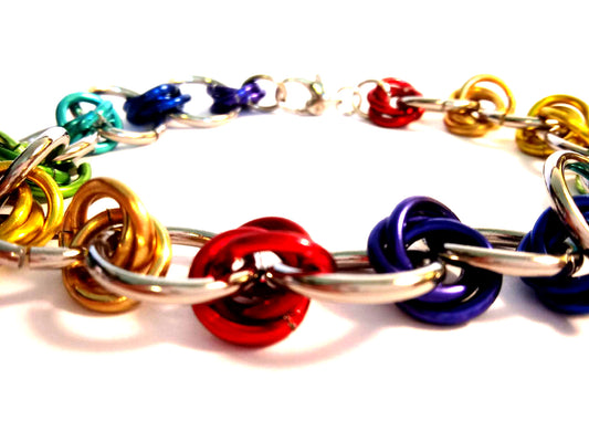 Gay Pride Rainbow Chainmail Bracelet