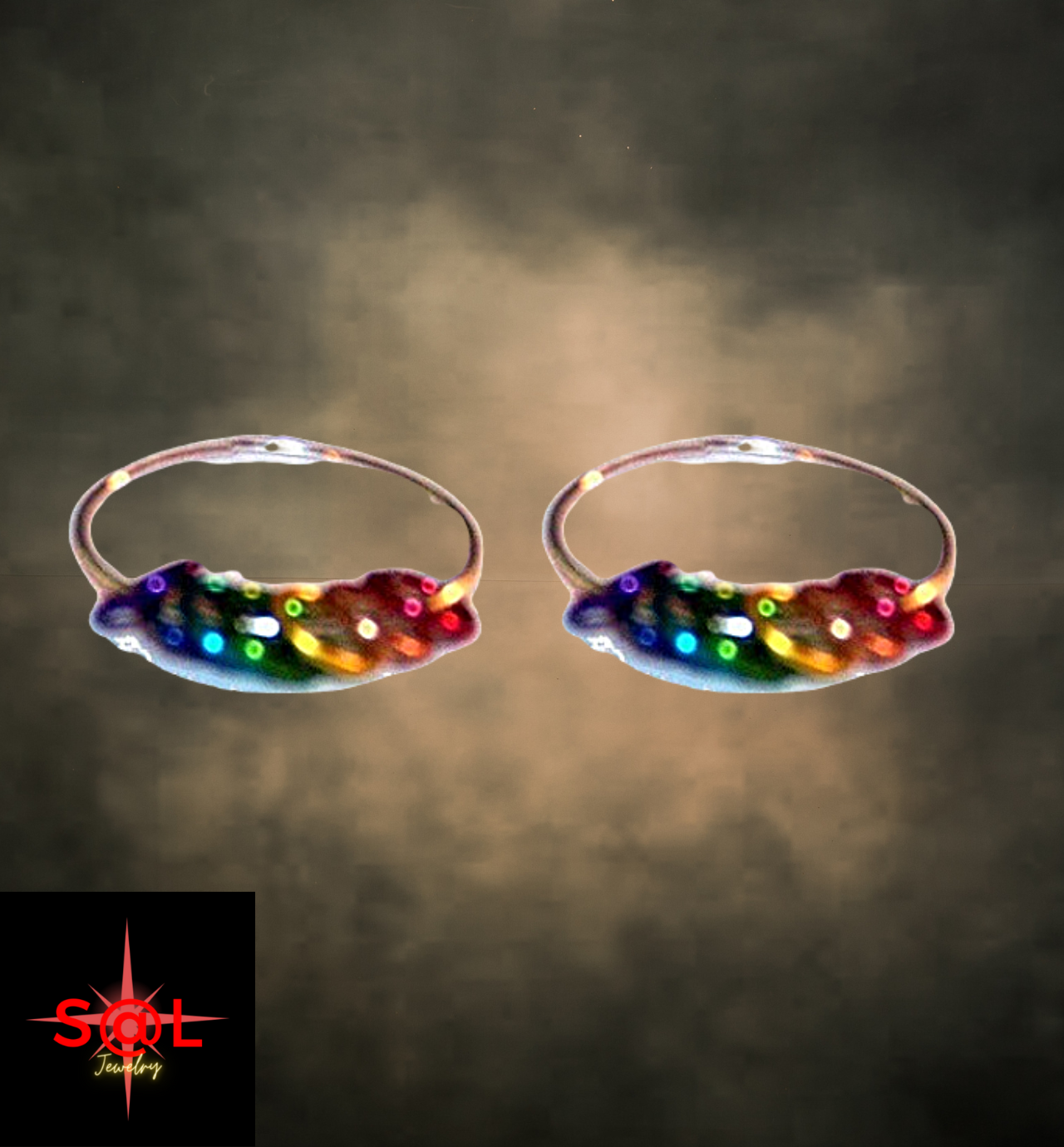 Gay Lesbian Pride Rainbow Hoop Earrings
