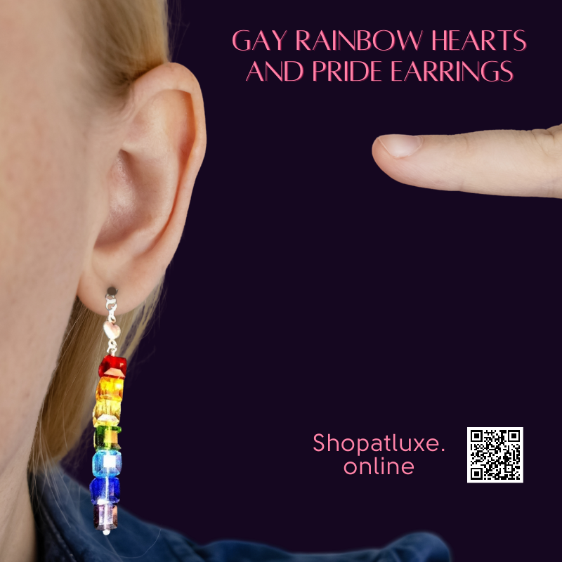 Gay Hearts And Pride Earrings