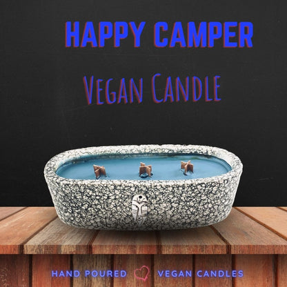 HAPPY CAMPER CANDLE - Oval Stone Vessel