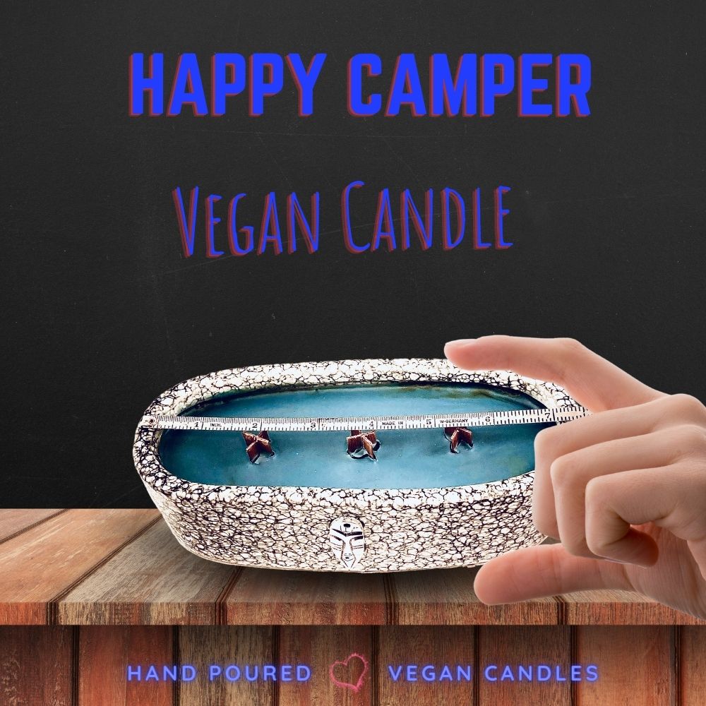 HAPPY CAMPER CANDLE - Oval Stone Vessel