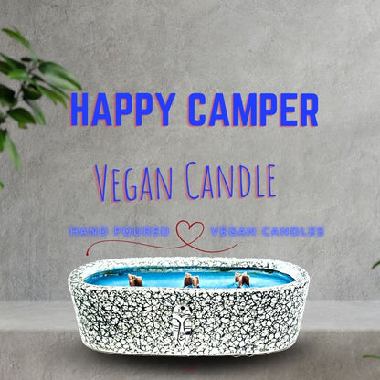 HAPPY CAMPER CANDLE - Oval Stone Vessel