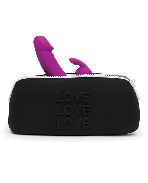 Happy Rabbit Love Medium Black Silicone Storage Bag