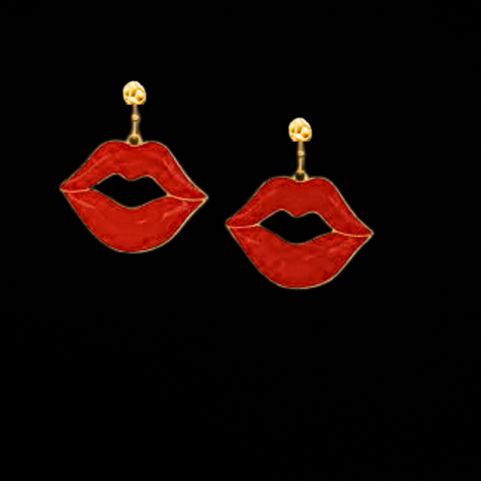 Red Hot Lips Novelty Earrings