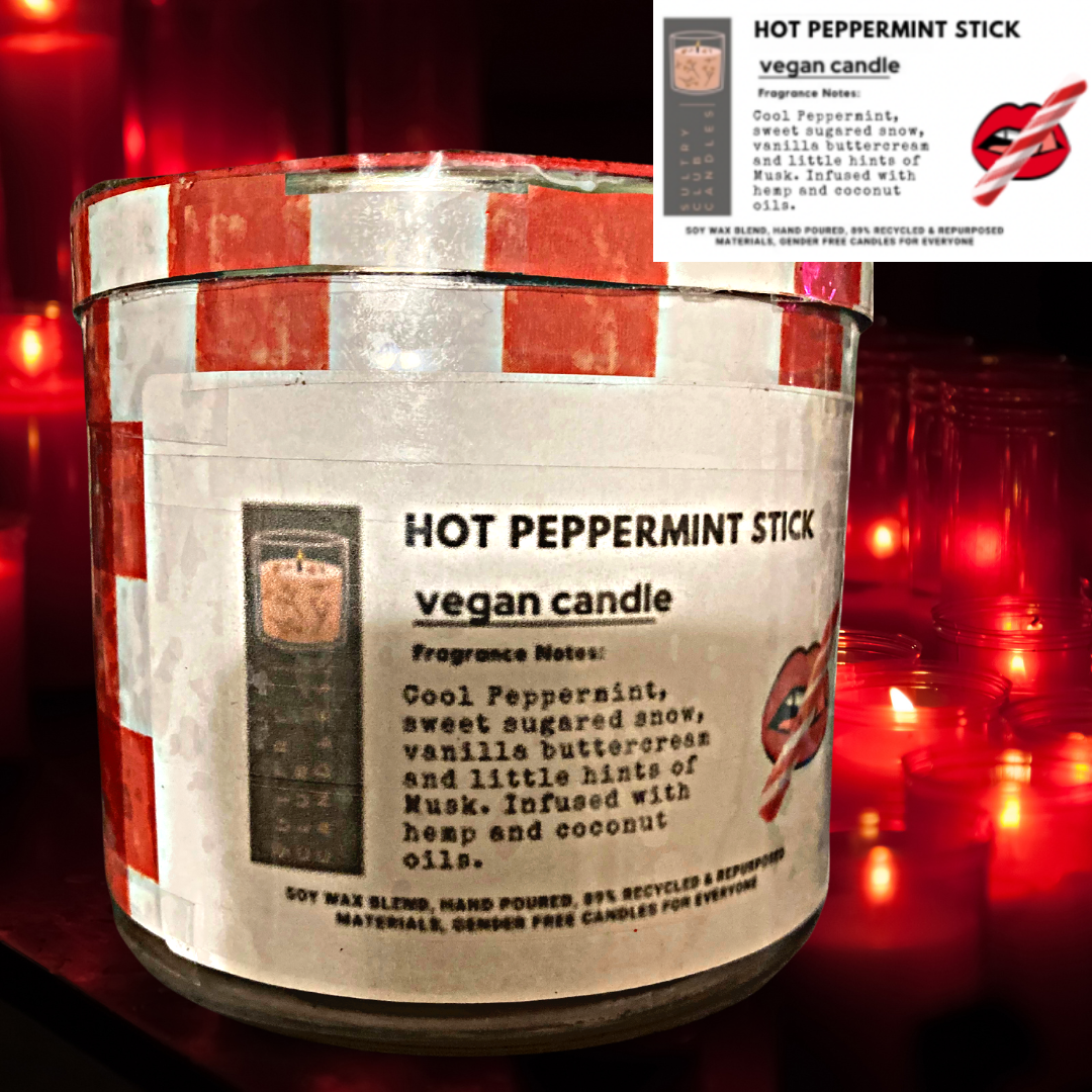 Hot Peppermint Stick 3 Wick Candle by Sultry Club