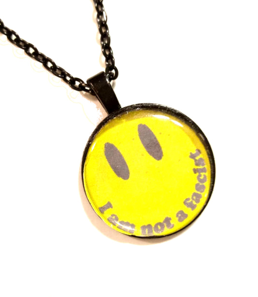 I Am Not A Fascist Smiley Face Necklace