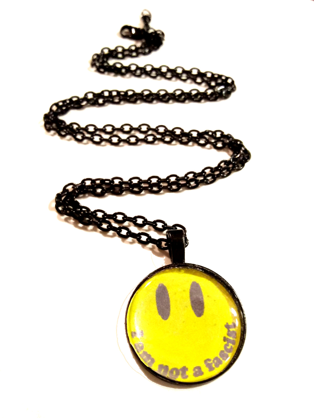 I Am Not A Fascist Smiley Face Necklace