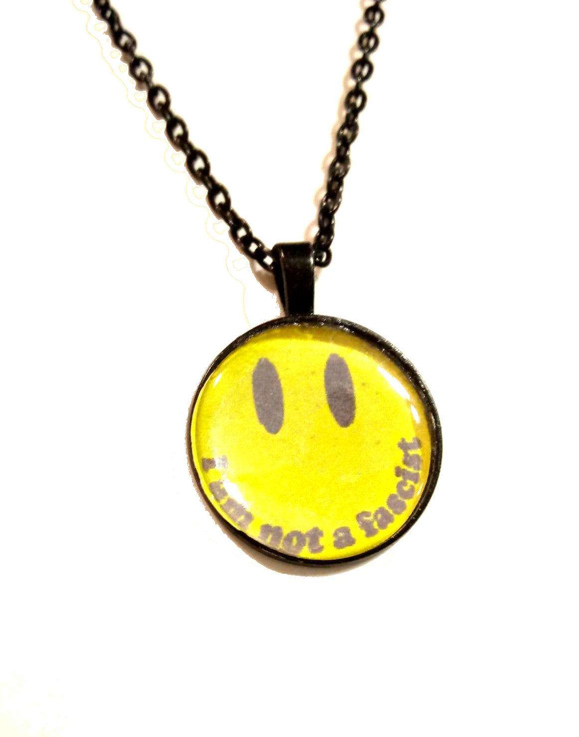 I Am Not A Fascist Smiley Face Necklace