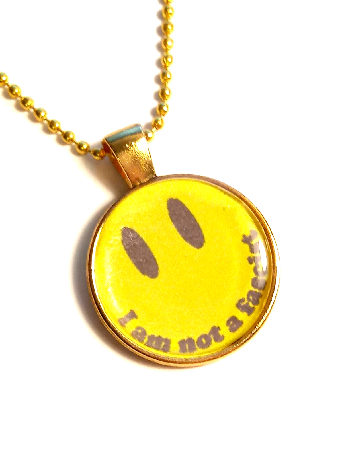 I Am Not A Fascist Smiley Face Necklace