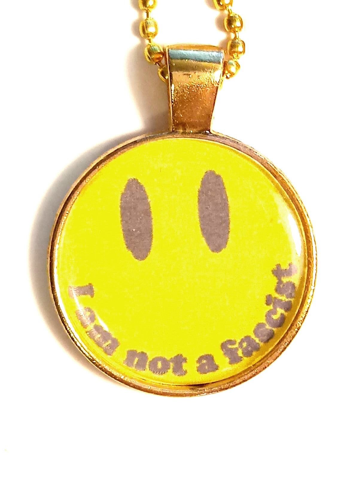 I Am Not A Fascist Smiley Face Necklace