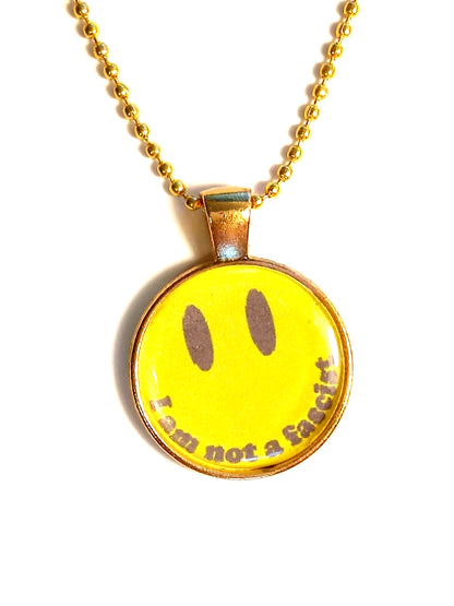 I Am Not A Fascist Smiley Face Necklace