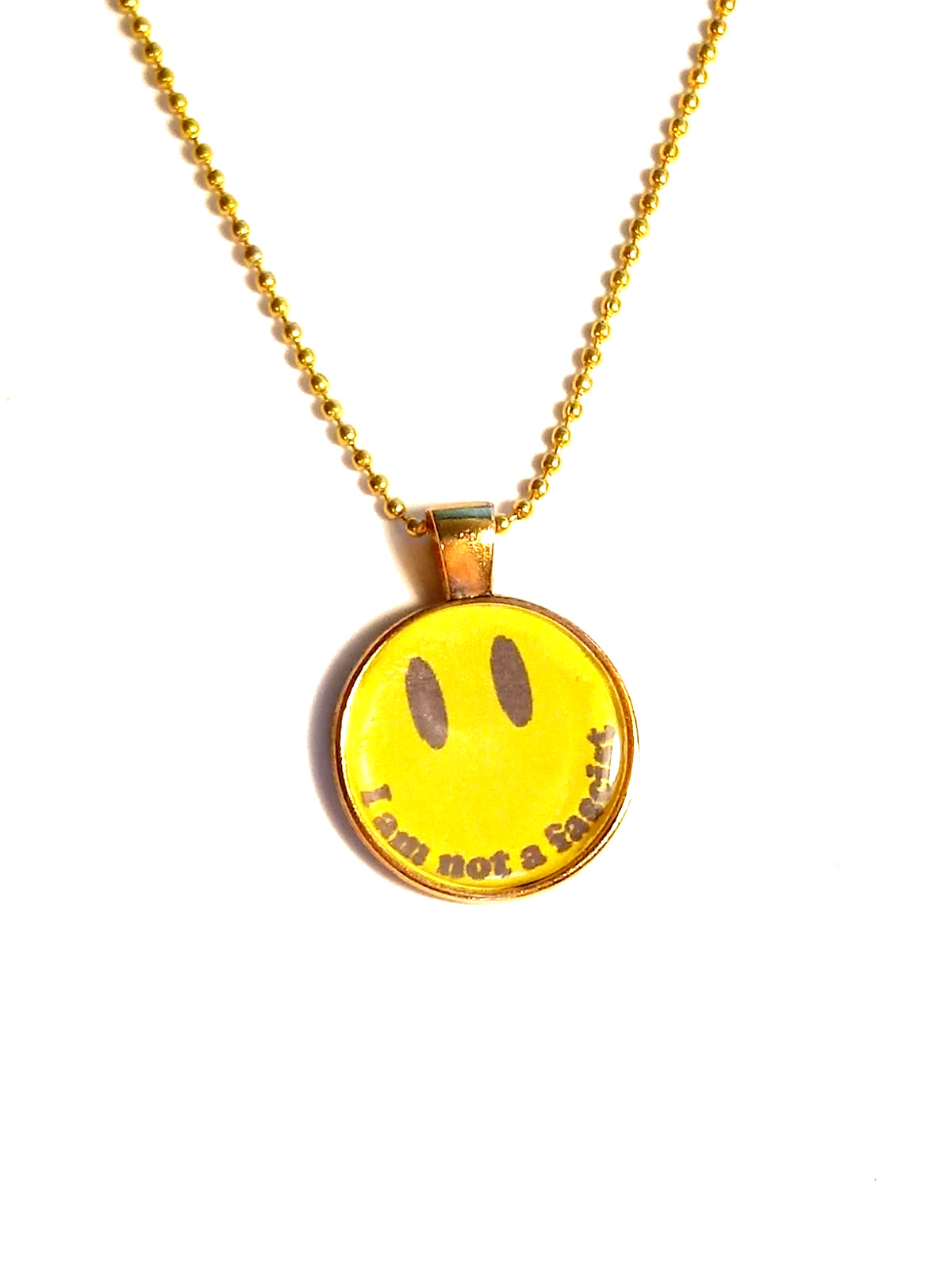 I Am Not A Fascist Smiley Face Necklace