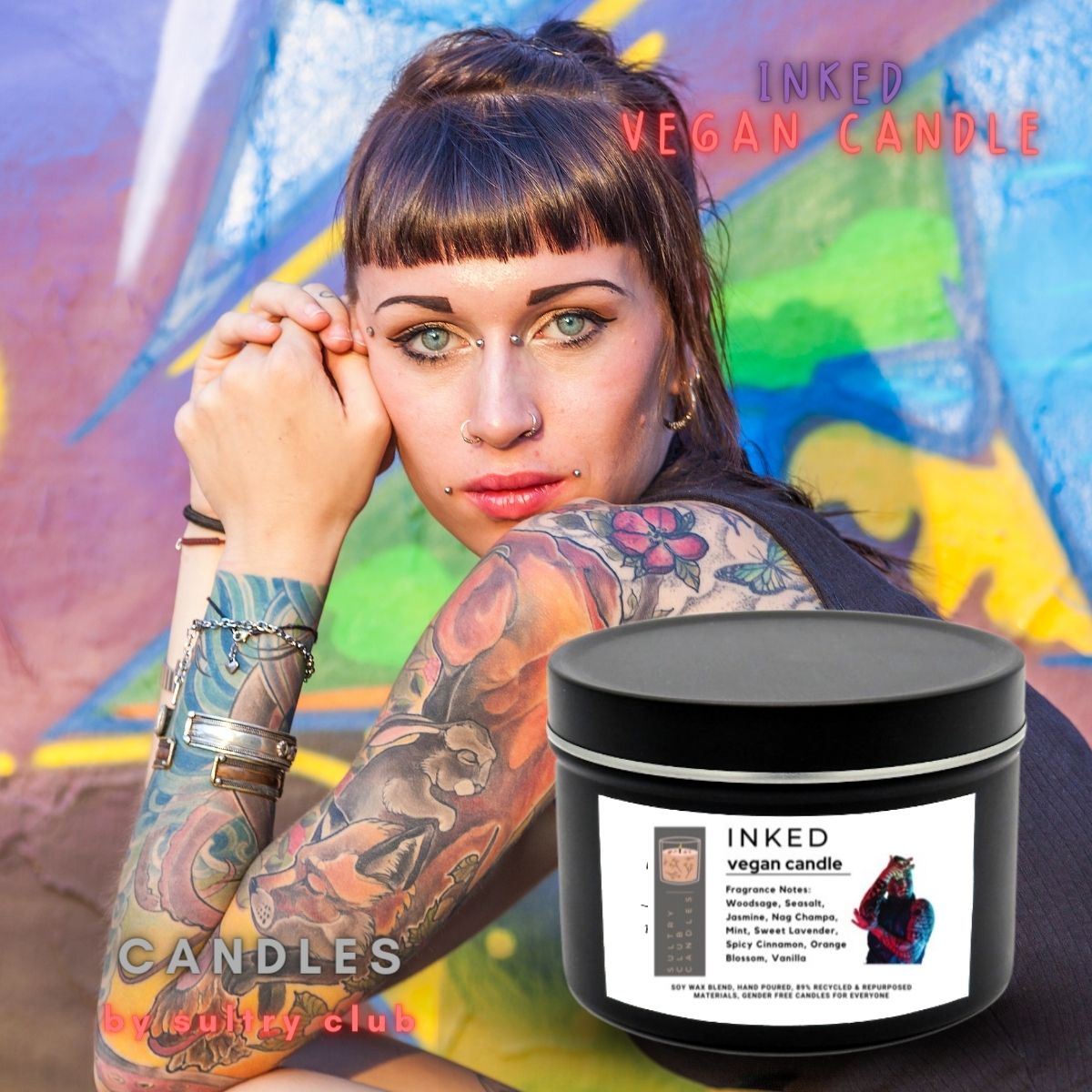 INKED 8 Oz Vegan Candle