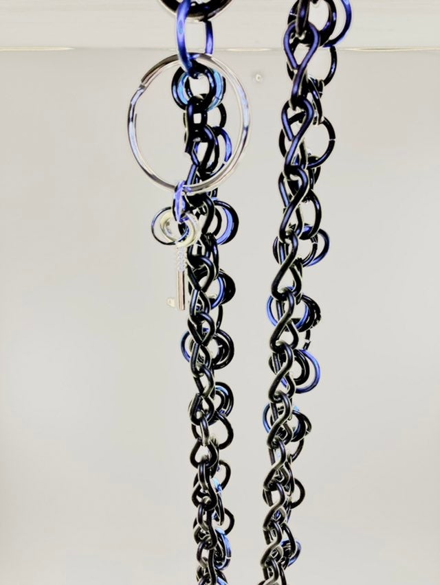 Leather Pride Day Collar And Partner Belt Chain With Key