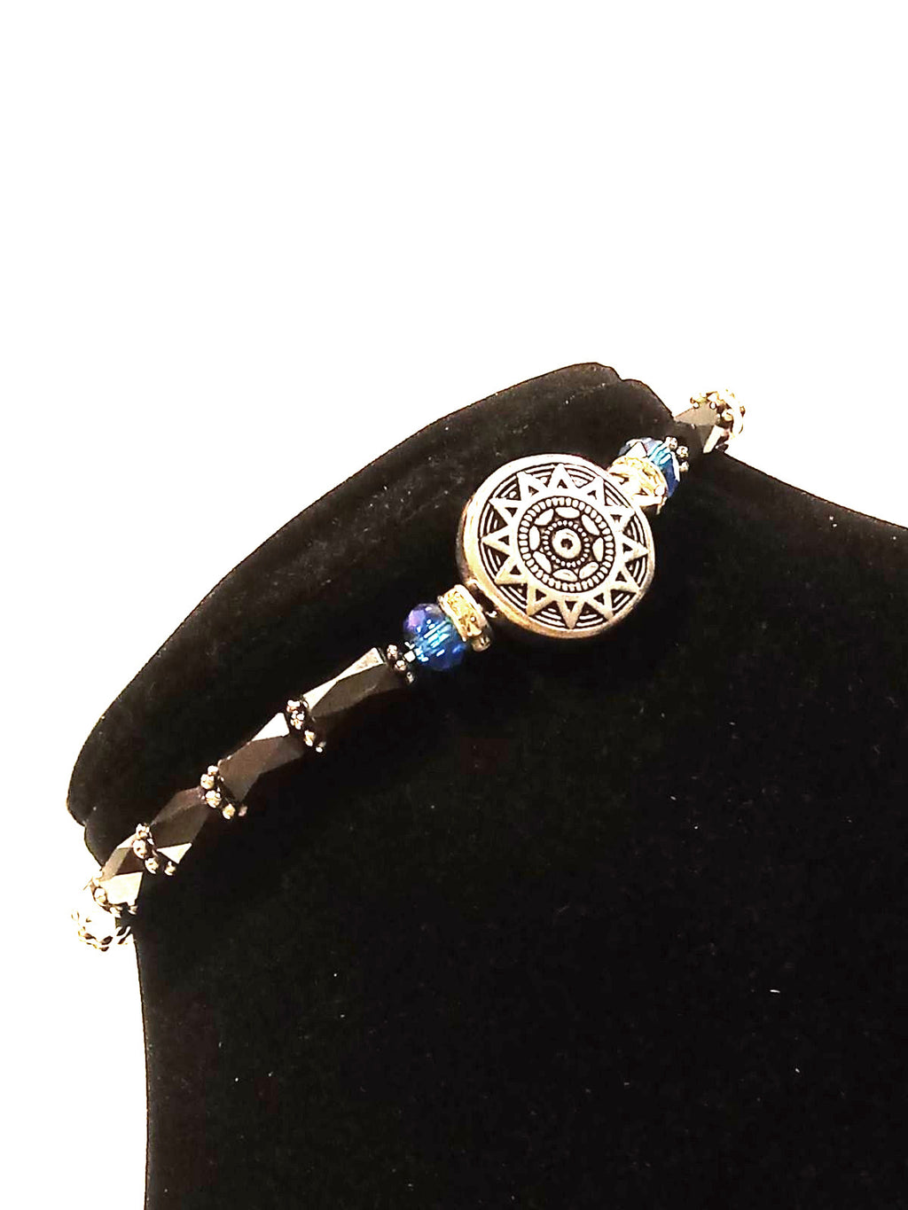 Magnetic Hematite Aztec Sun Bracelet