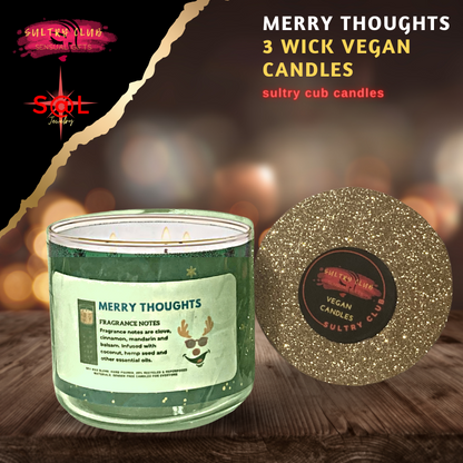 Merry Thoughts 3 Wick Candle