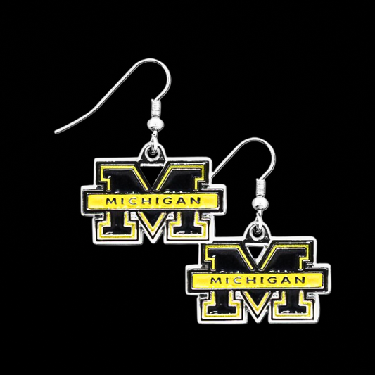 University Of Michigan Wolverines Logo Earrings