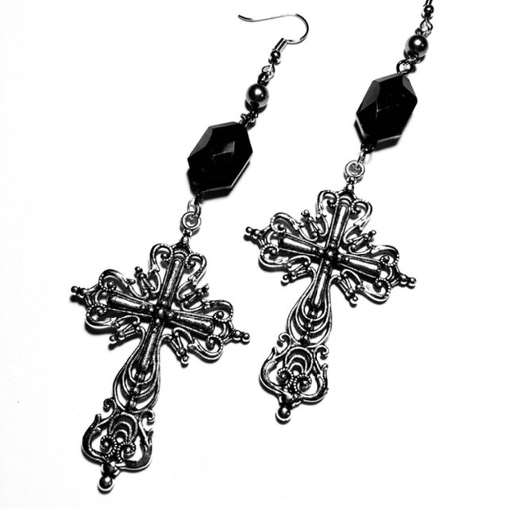 Minimalist Steel Cross Earrings