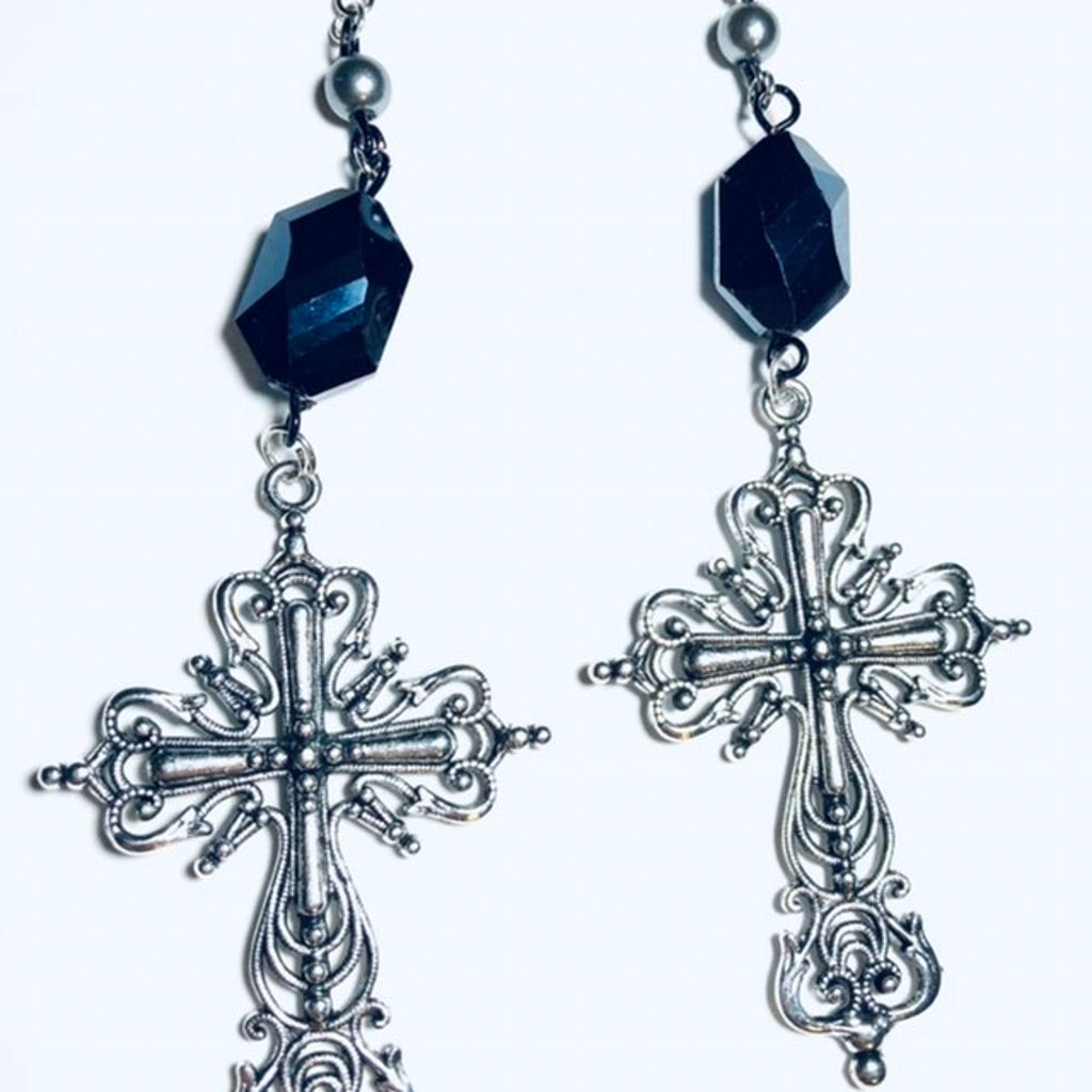 Minimalist Steel Cross Earrings