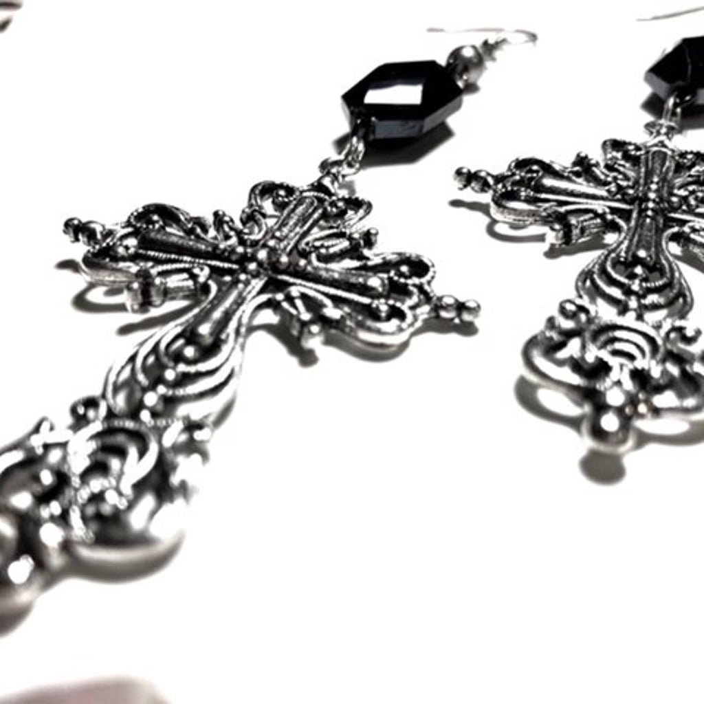 Minimalist Steel Cross Earrings