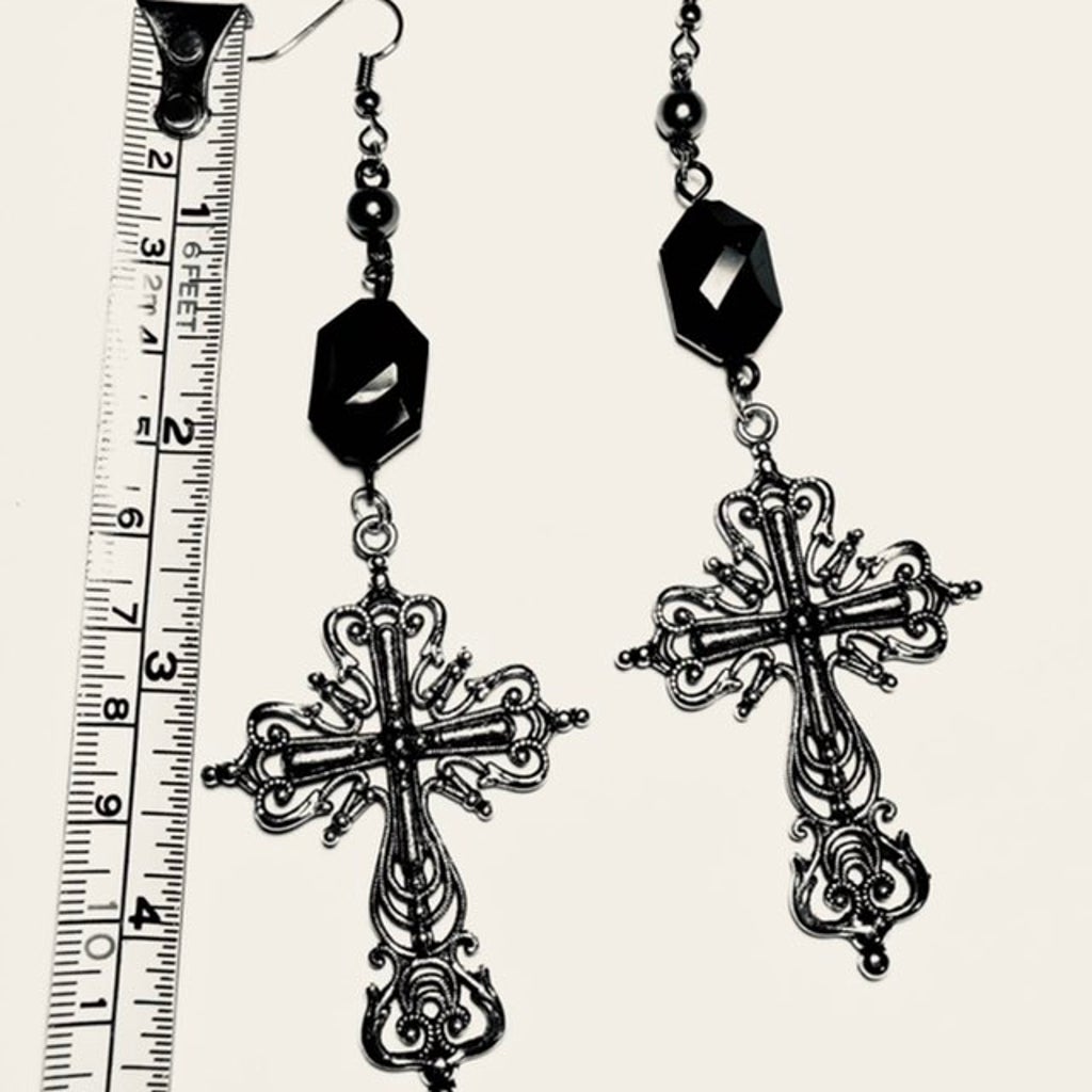 Minimalist Steel Cross Earrings