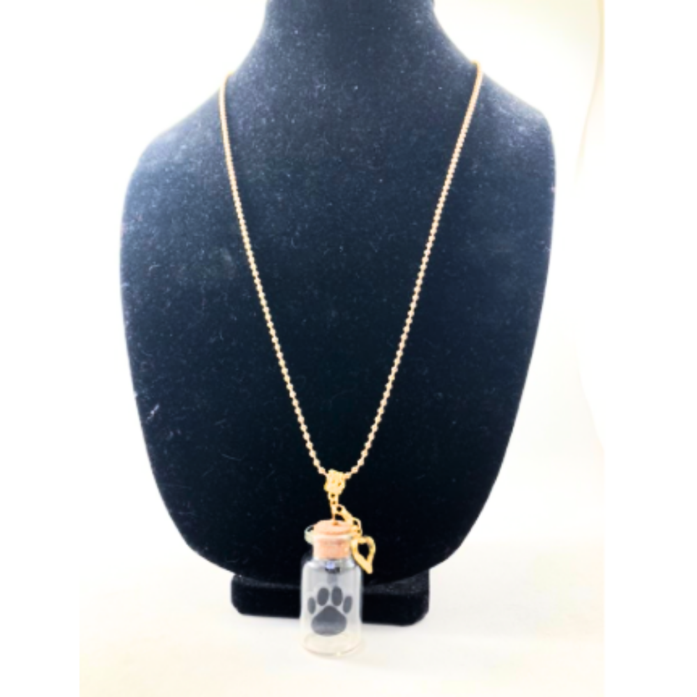 Pet Love Glass Memories Necklace Gold