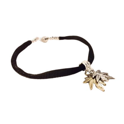 Dual Leaves Soft Textile Bracelet