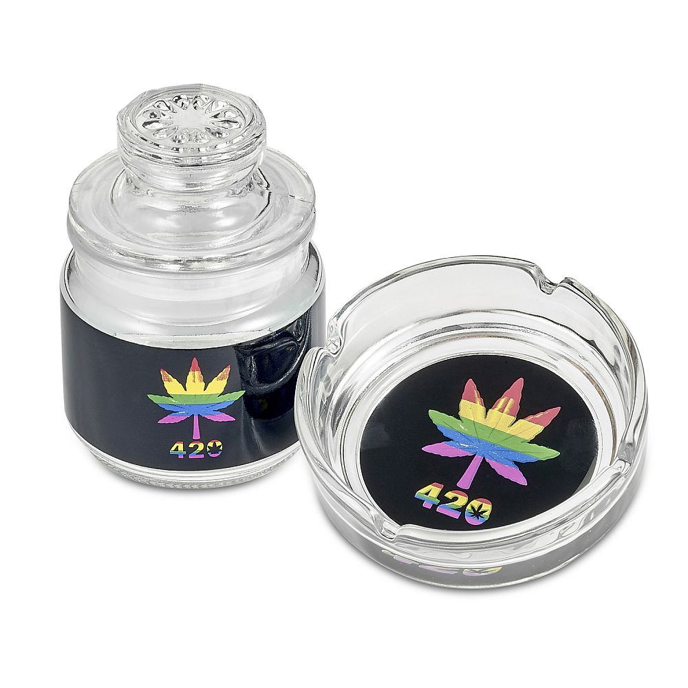 Rainbow Leaf Ashtry & Stash Jar