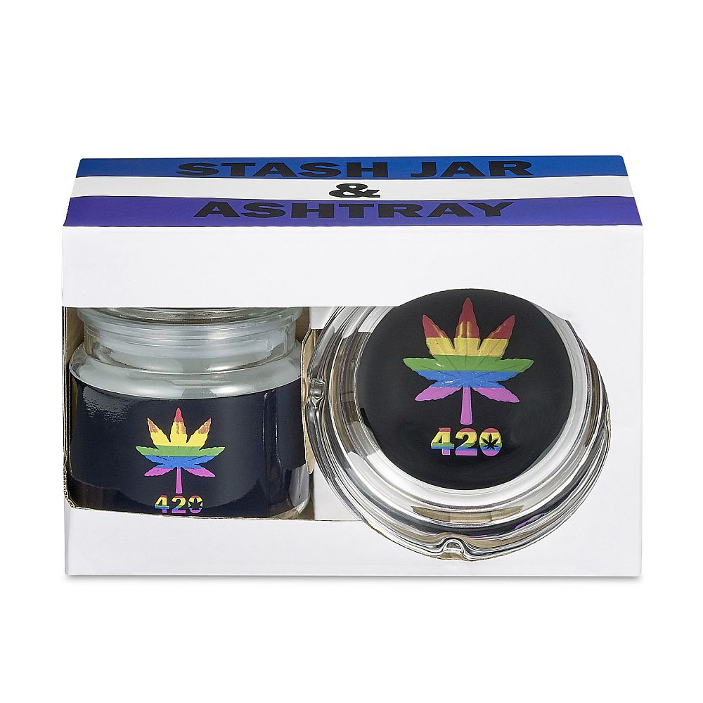 Rainbow Leaf Ashtry & Stash Jar