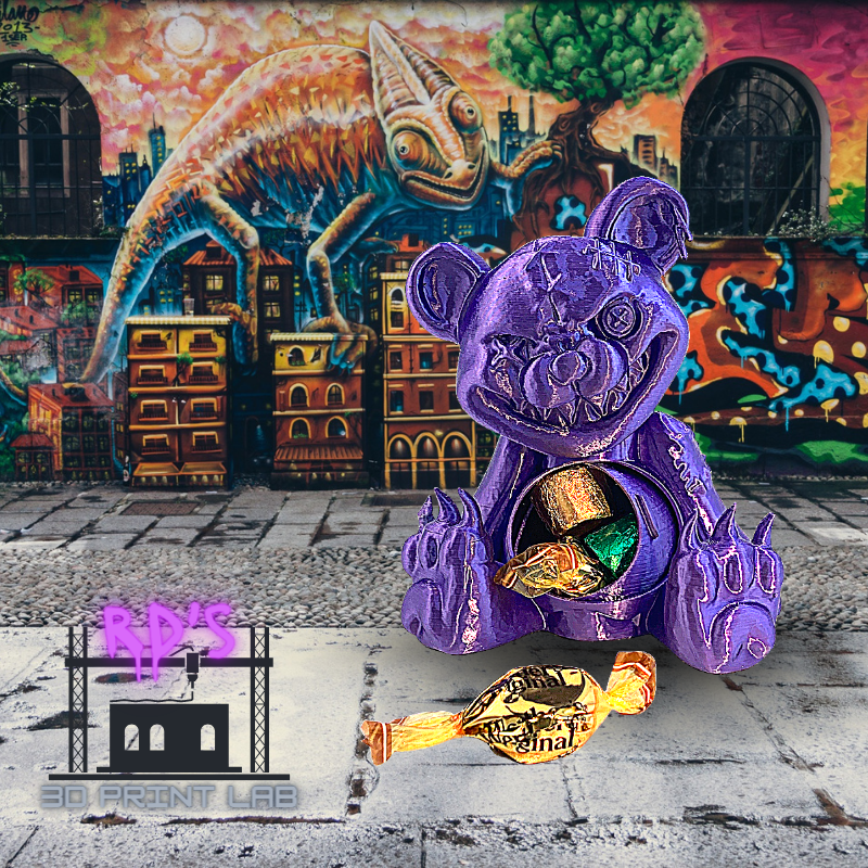 SCARE BEAR WITH SECRET COMPARTMENT 3D PRINTED FIGURE