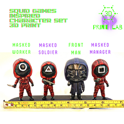 SQUID GAMES INSPIRED CHARACTER SET 3D PRINT