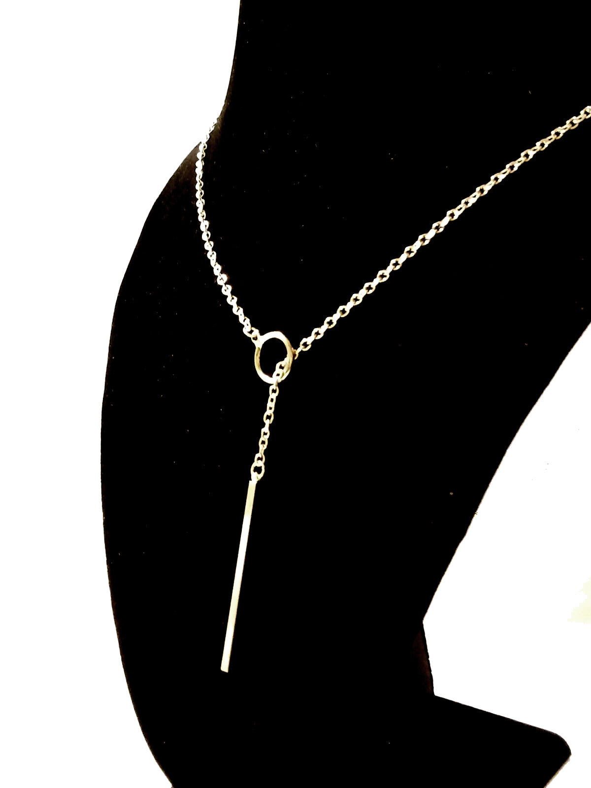 Silver Bar Discreet Day Lariat Necklace