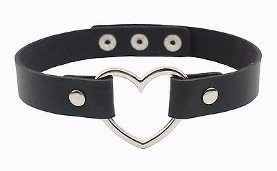 Steel Heart Daytime Black Leather Choker