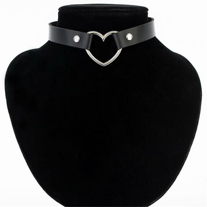 Steel Heart Daytime Black Leather Choker