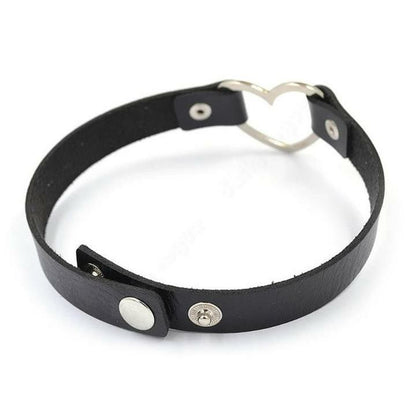 Steel Heart Daytime Black Leather Choker