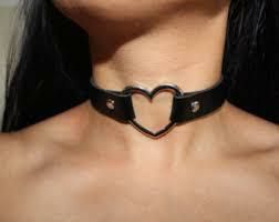 Steel Heart Daytime Black Leather Choker