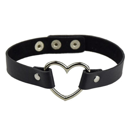 Steel Heart Daytime Black Leather Choker