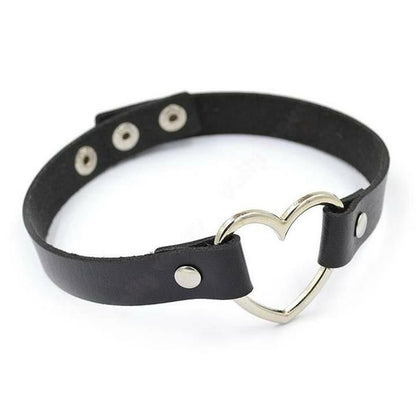 Steel Heart Daytime Black Leather Choker