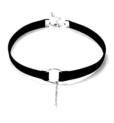Submissive Silver Bar And O Ring Choker