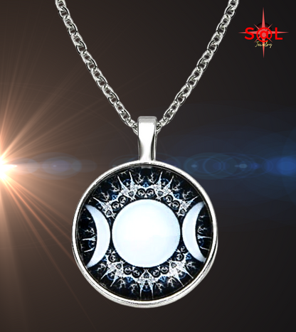 Triple Moon Goddess Necklace