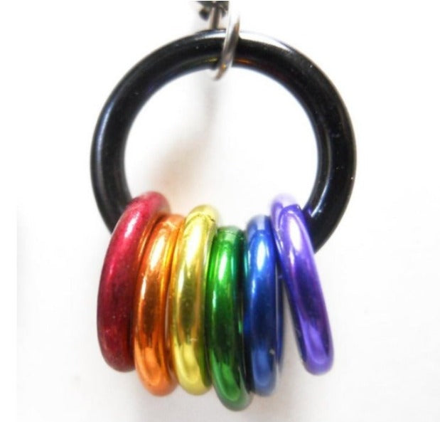 LBGTQ Pride Rainbow Rings Hoop Earrings