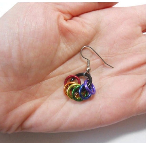 LBGTQ Pride Rainbow Rings Hoop Earrings