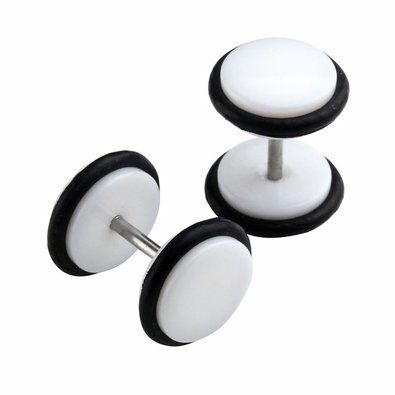 White Acrylic 12mm Cheater Plugs 18g