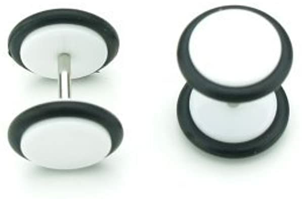 White Acrylic 12mm Cheater Plugs 18g