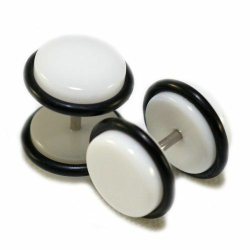 White Acrylic 12mm Cheater Plugs 18g