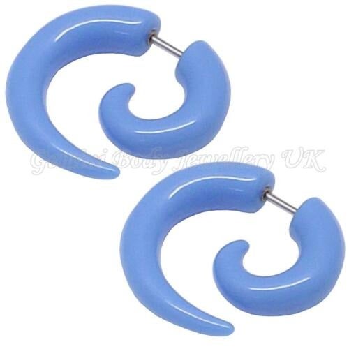 One Pair of 18g Acrylic Spiral Tapers