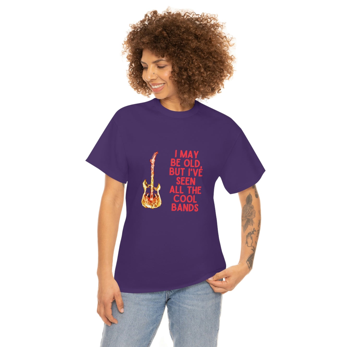 I MAY BE OLD BUT I'VE SEEN ALL THE COOL BANDS Unisex Heavy Cotton Tee