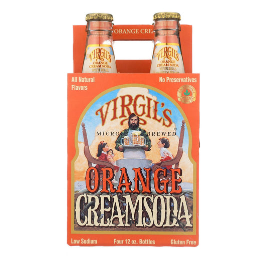 Virgil's Rootbeer Cream Soda - Orange Cream - Case of 6 - 12 Fl oz.