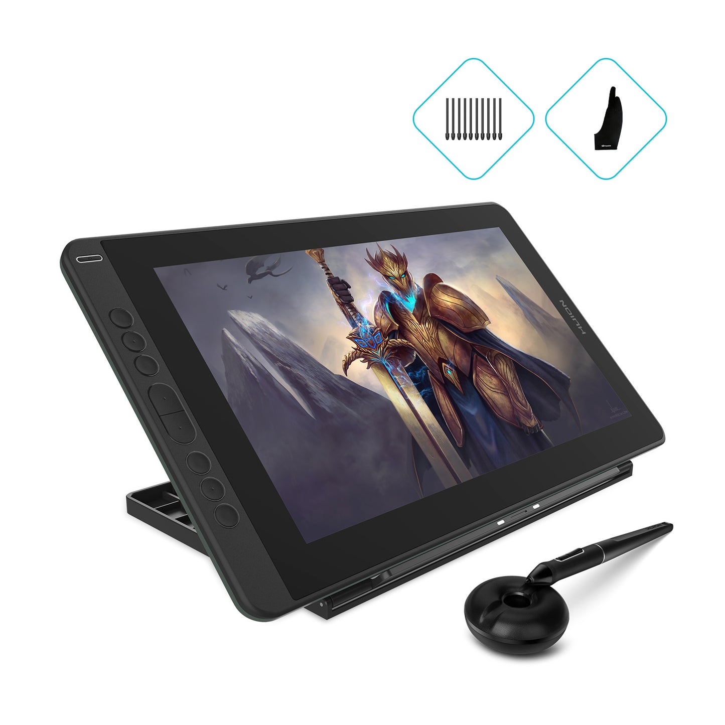 HUION KAMVAS 13 with Stand Graphics Drawing Tablet with Full-Laminated Screen Battery-Free Stylus PW517 Tilt 8 Press Keys, 13.3inch Pen Display for Android, Mac, Linux and Windows PC