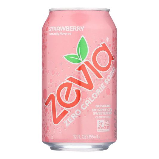 Zevia Soda - Zero Calorie - Strawberry - Can - 6/12 oz - case of 4